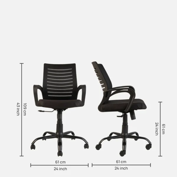 Iris Study Chair in Black Colour