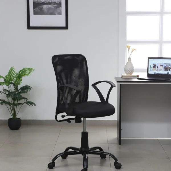 Style Breathable Mesh Ergonomic Chair in Black Colour