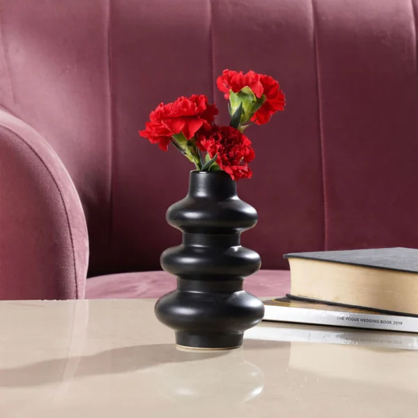 Orbit Black Ceramic Table Vase